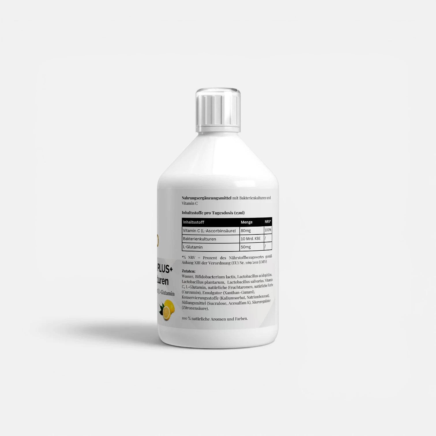 Vita Balance PLUS+ Probiotic Cultures - 33 Vegan Lemon Shots - 500ml