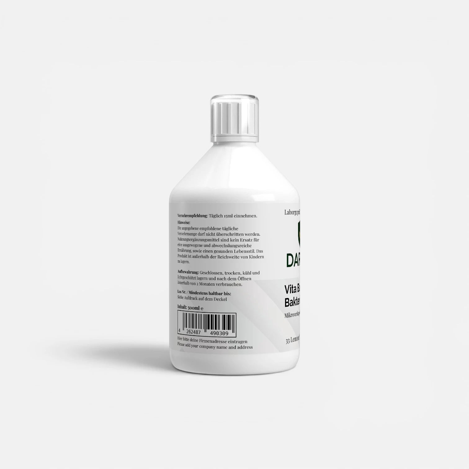 Vita Balance PLUS+ Probiotic Cultures - 33 Vegan Lemon Shots - 500ml
